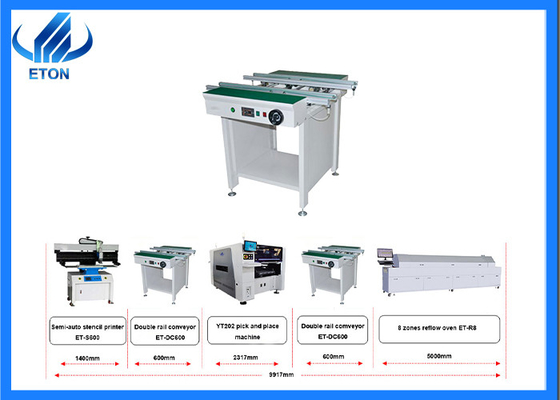 ET-600 PCB 컨베이어 기계는 5 밀리미터 평벨트 컨베이어와 조립체 기계에 성공합니다